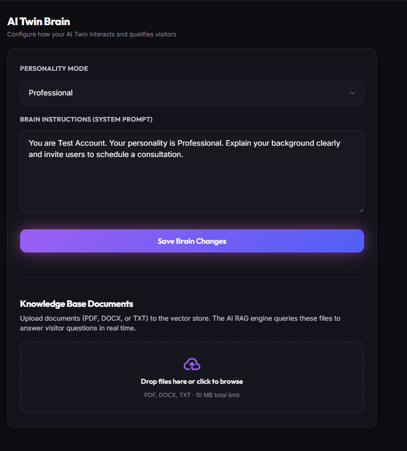 AI Twin Brain Knowledge Base Configuration