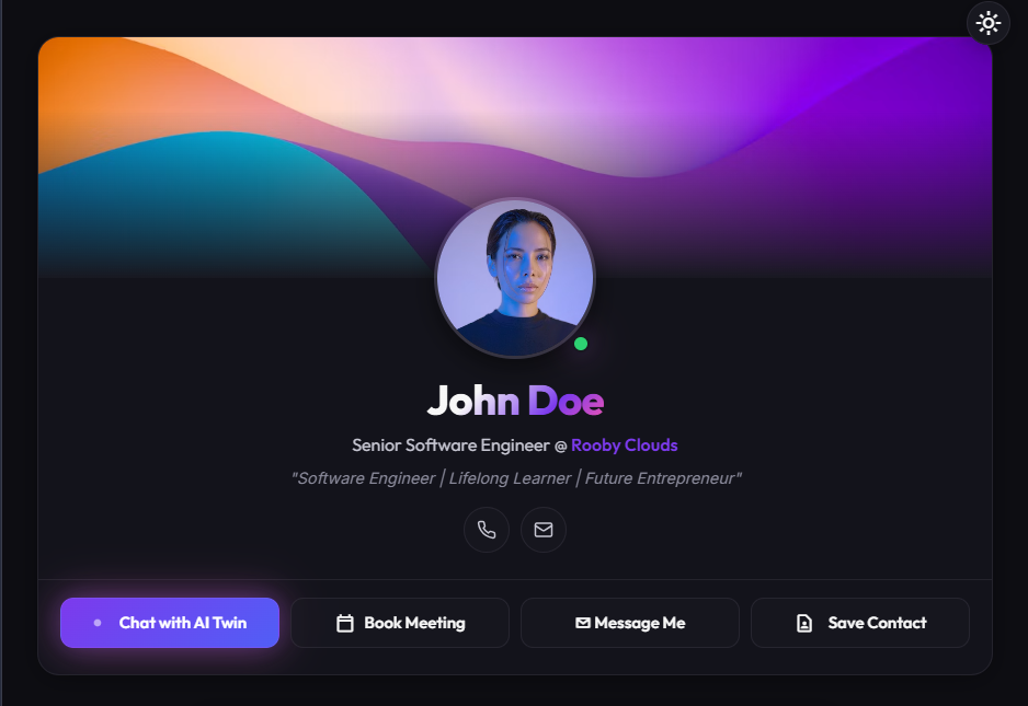 Rooby Twin Digital Identity Profile Preview