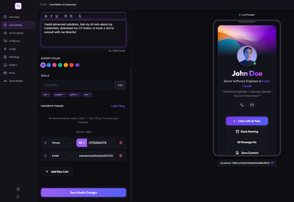 Card Studio Customizer Screenshot